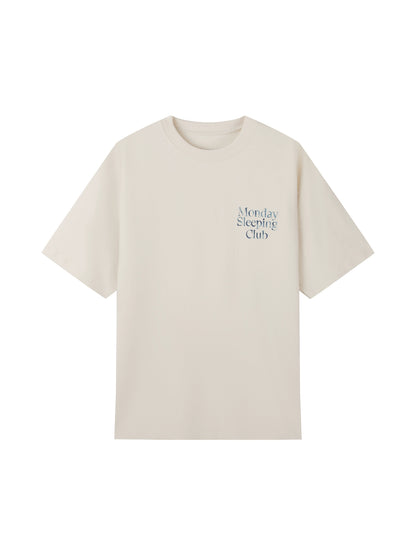 Monday Sleeping Club Blue Dyeing Series Sleeping Girl Short Sleeve T-Shirt