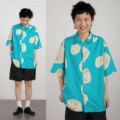 Crying Center Light Blue Cute Print Shirt