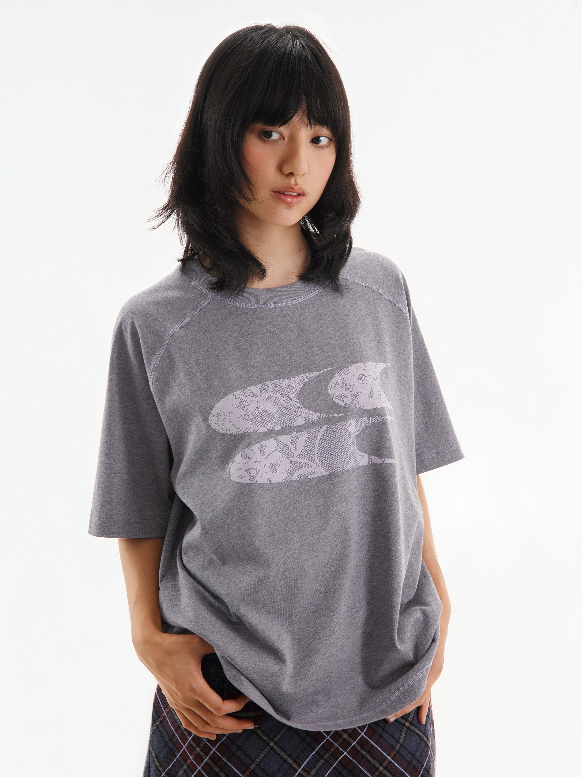 Crying Center 3C Logo Grey Tone Crew Neck Short Sleeve T-Shirt