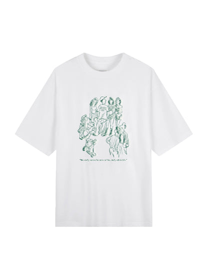 Monday Sleeping Club Comic Series Printed Short Sleeve T-Shirt