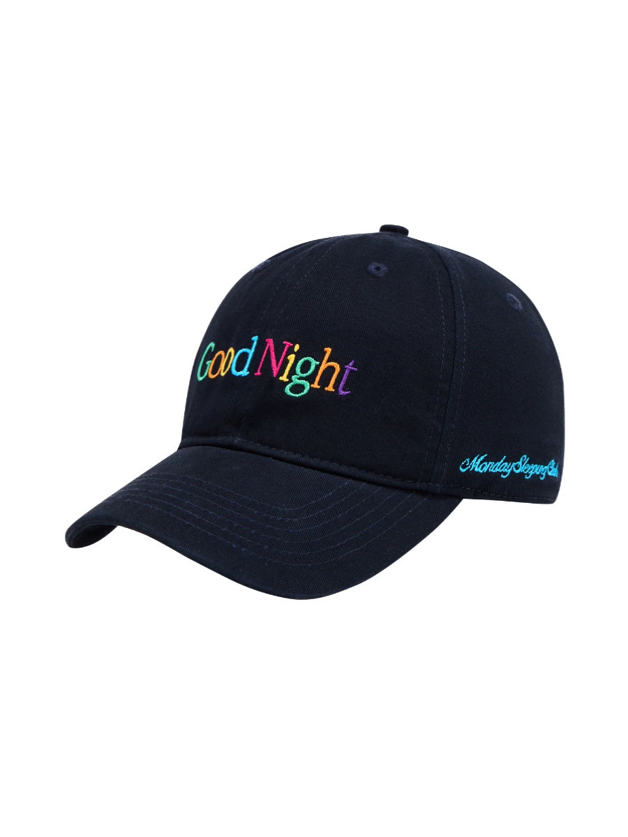 Monday Sleeping Club Day&Night Greetings Embroidered Baseball Cap