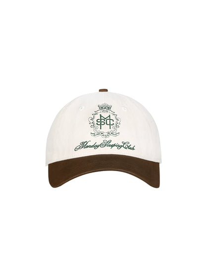 Monday Sleeping Club Campus Badge Logo Embroidery Contrasting Baseball Cap