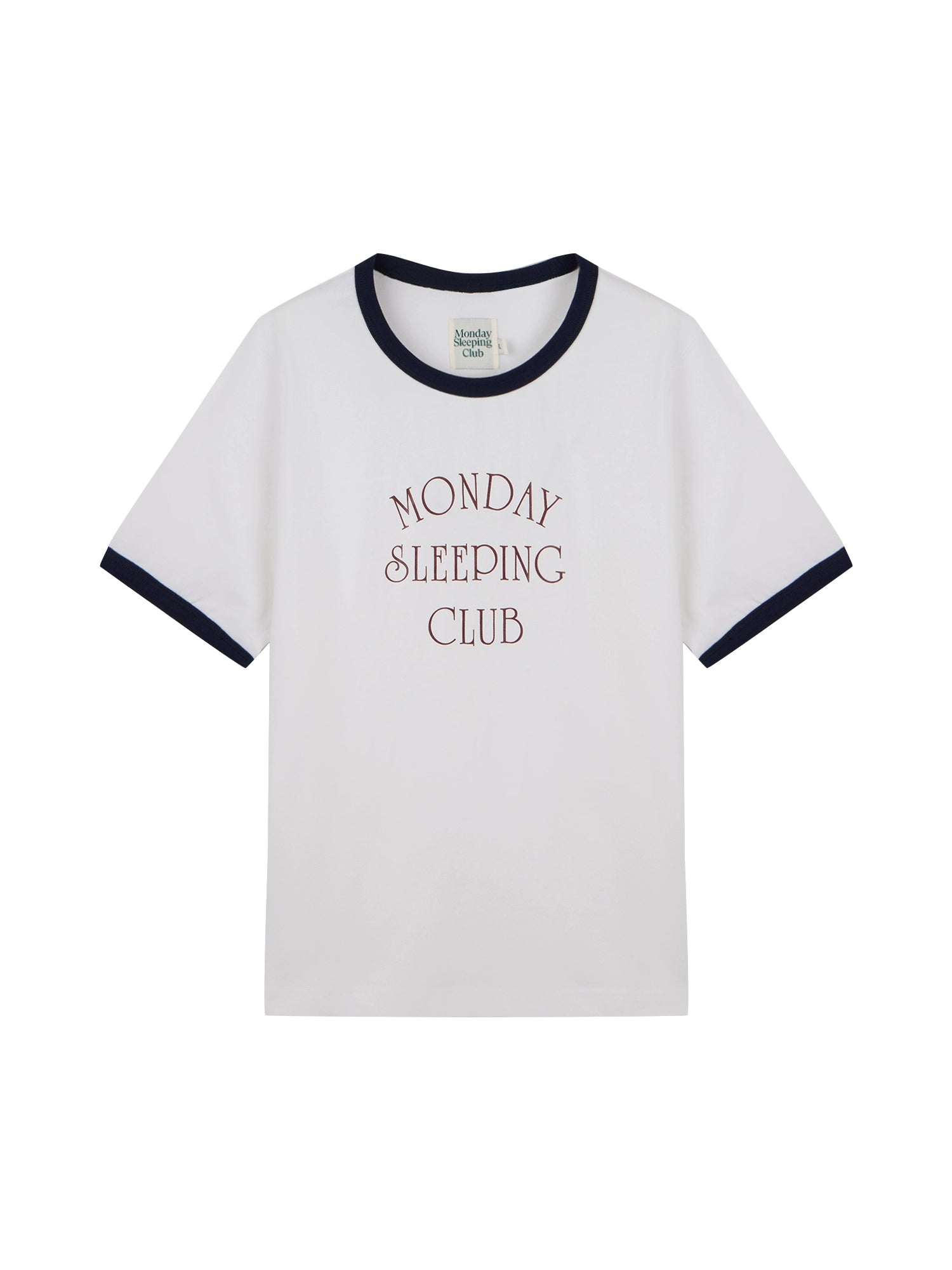 Monday Sleeping Club Vintage Contrast Threaded Figure Slim Print T-Shirt