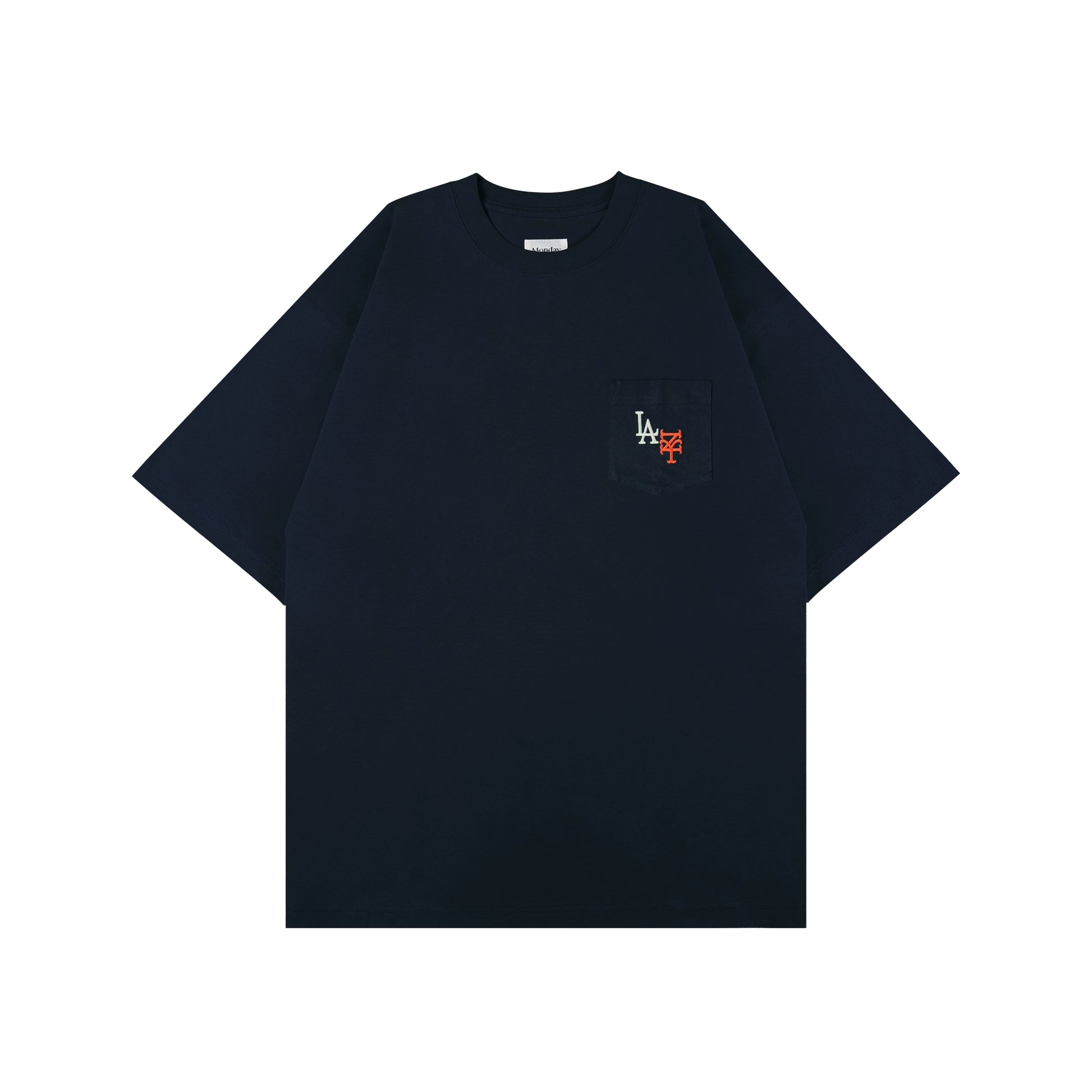 Monday Sleeping Club "No Sports Series" Lazy Lazy Font Embroidered Pocket Short-sleeved T-shirt