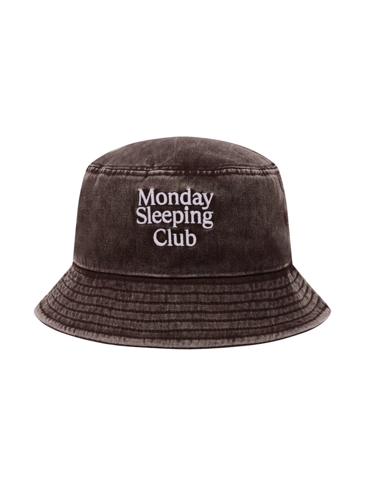 Monday Sleeping Club Standard Font Embroidered Batik Bucket Hat