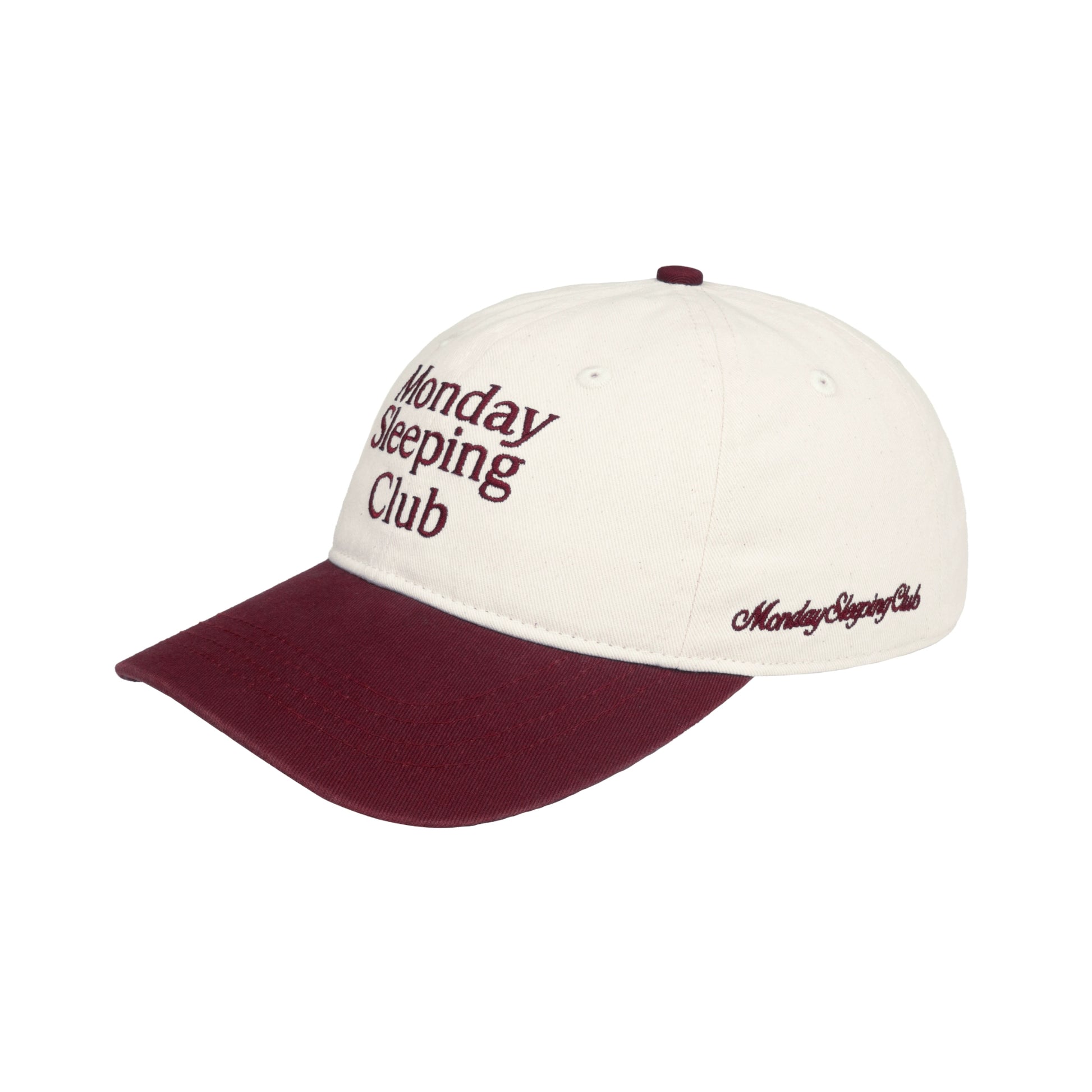 Monday Sleeping Club  Standard Font Embroidery Contrast Baseball Cap