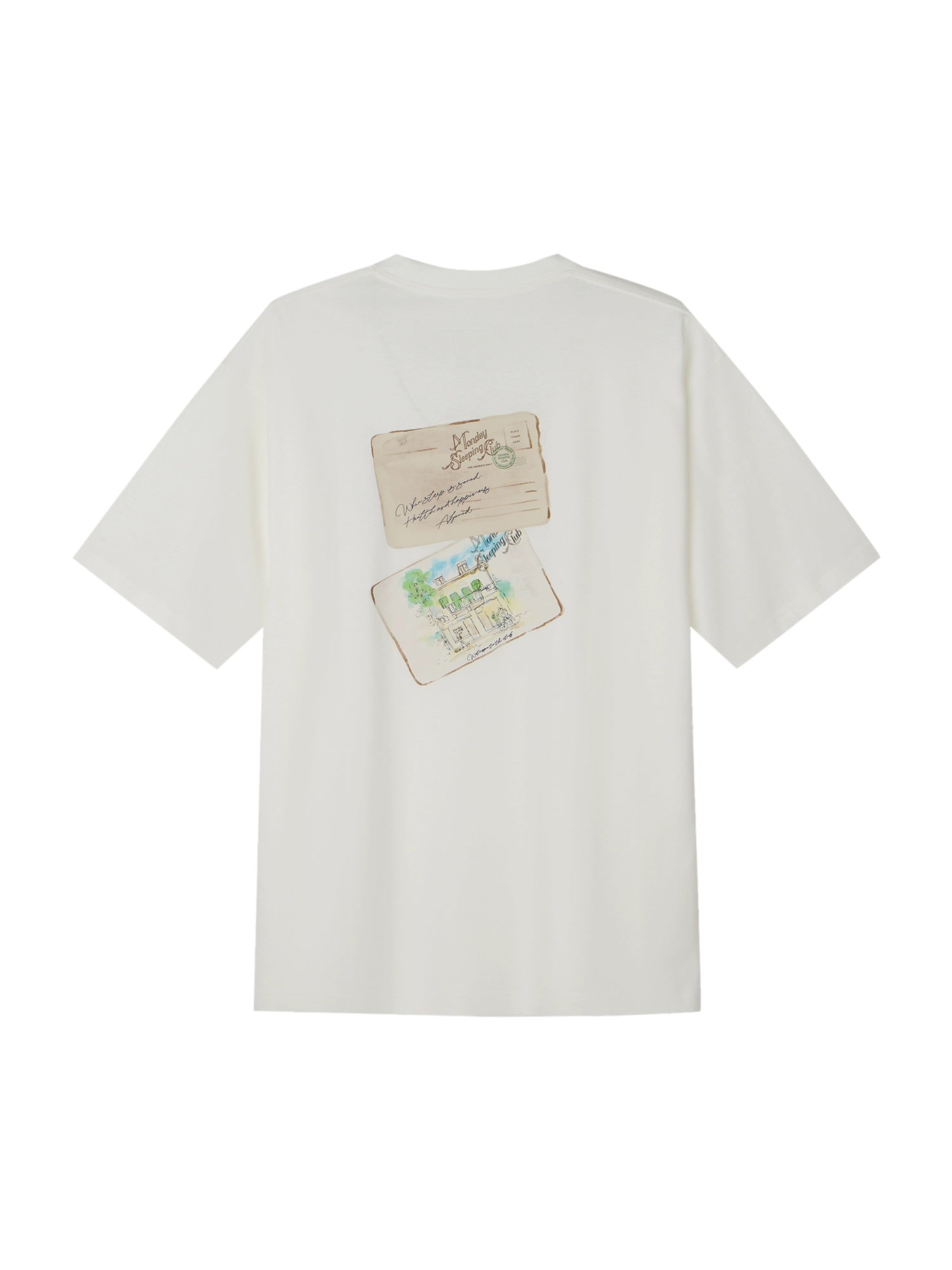 Monday Sleeping Club Cruising Imprint Postcard-print Short-sleeved T-shirt