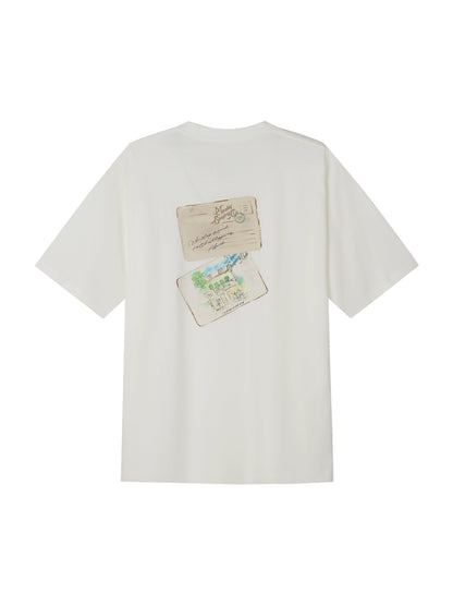 Monday Sleeping Club Cruising Imprint Postcard-print Short-sleeved T-shirt