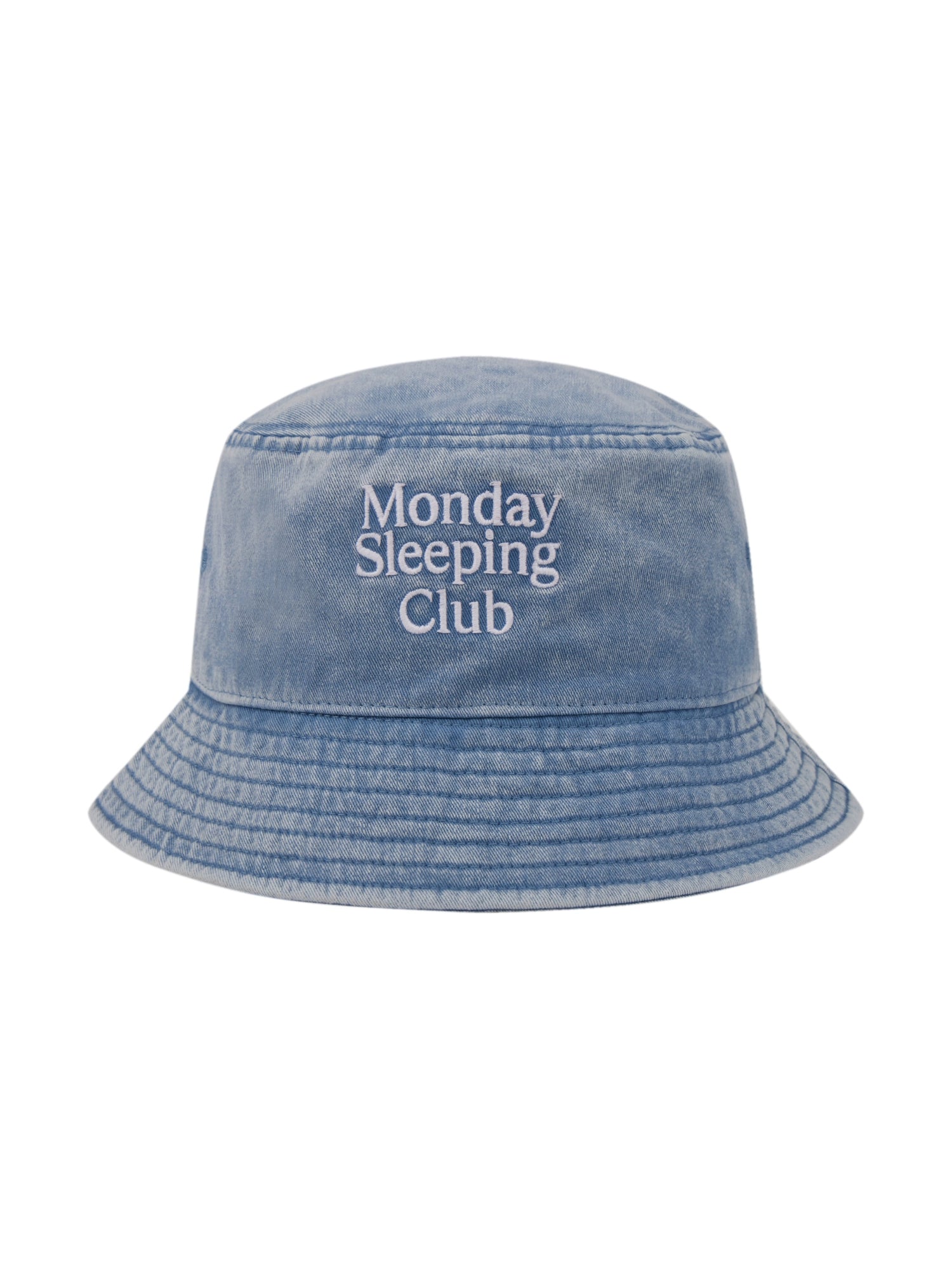 Monday Sleeping Club Standard Font Embroidered Batik Bucket Hat