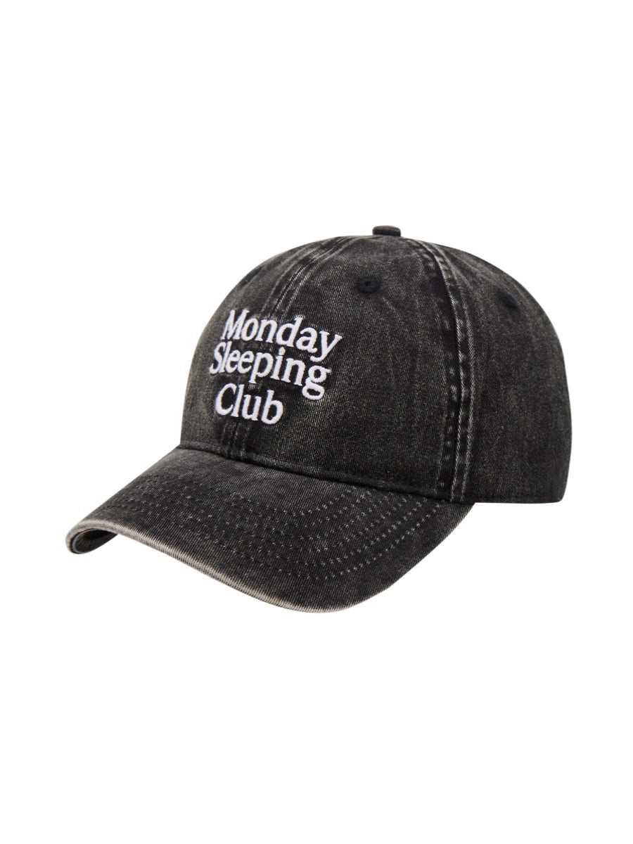 Monday Sleeping Club Standard Font Embroidered Batik Baseball Cap