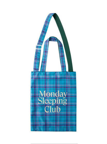 Monday Sleeping Club Embroidered Checked Contrasting Satchel